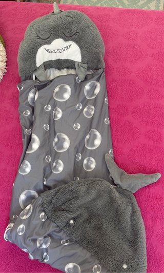Saco dormir tiburón peluche manta niños y niñas.