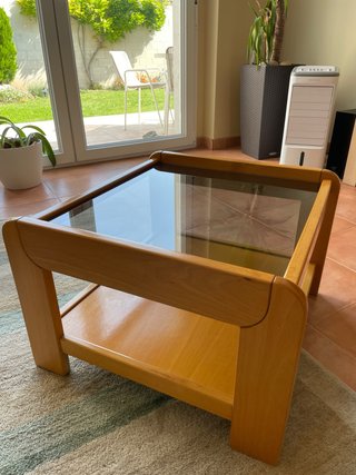 Mesa de centro madera y cristal
