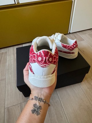 Scarpe Customizzate Clessio_lab Bianche e Rosse