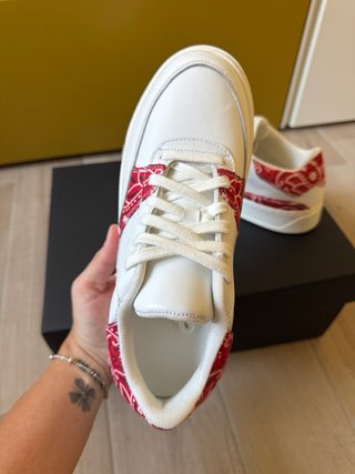 Scarpe Customizzate Clessio_lab Bianche e Rosse