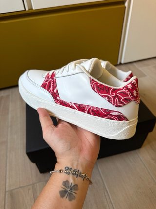 Scarpe Customizzate Clessio_lab Bianche e Rosse