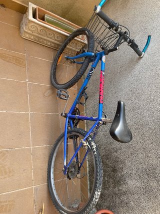 Bicicleta Azul Montaña/Paseo con Cesta