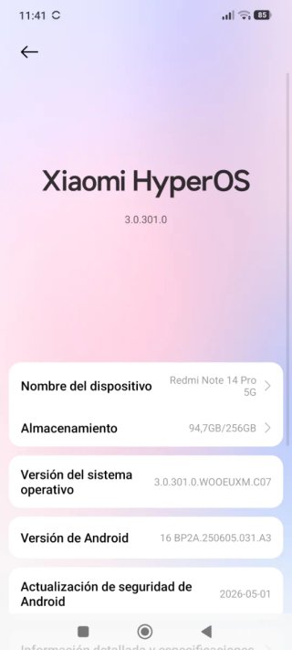 Xiaomi Redmi Note 14 Pro+ 5G 256GB Negro + FACTURA
