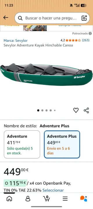 Kayak Hinchable Sevylor Adventure