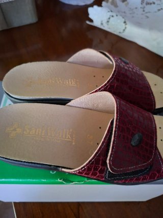 Pantofole Sani Walk rosse beige n.37