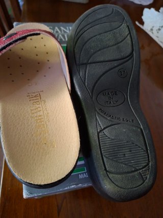 Pantofole Sani Walk rosse beige n.37