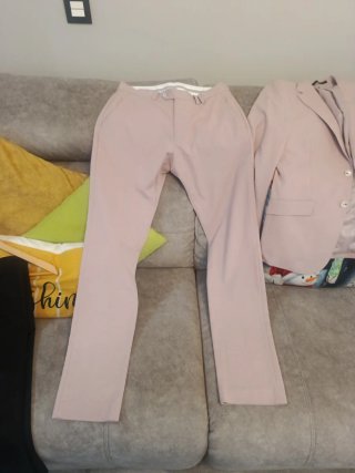 Traje de chaqueta rosa hombre
