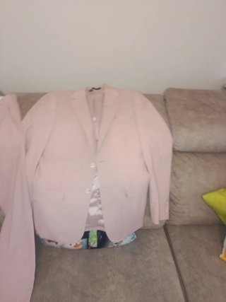 Traje de chaqueta rosa hombre