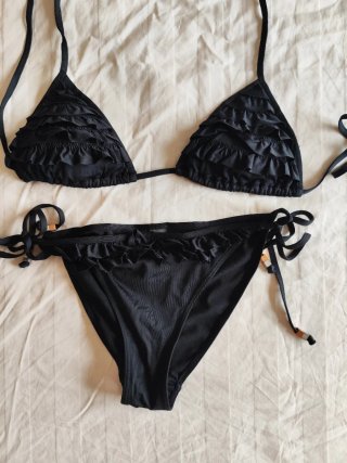Bikini volantes negro