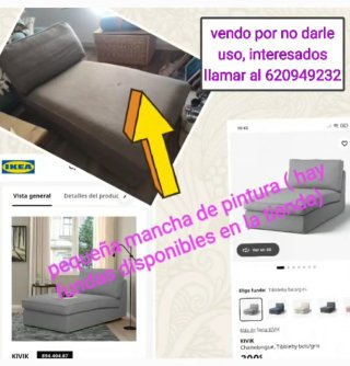 Chaiselongue IKEA KIVIK gris/beige
