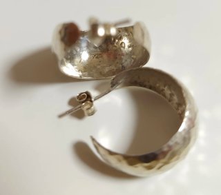 Pendientes Aro Plata Ley Martillada