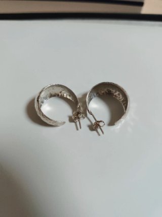 Pendientes Aro Plata Ley Martillada