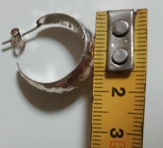 Pendientes Aro Plata Ley Martillada