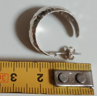 Pendientes Aro Plata Ley Martillada