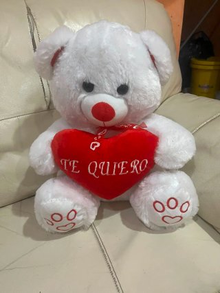 Peluche Oso Blanco con Corazón Te Quiero