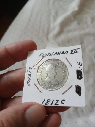Preciosos 2 Reales Plata 1812 Cadiz  Fernando VII