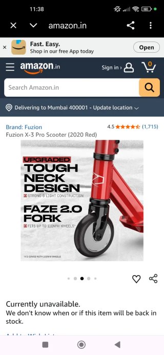 Patinete Fuzion X-3 Pro Scooter Rojo
