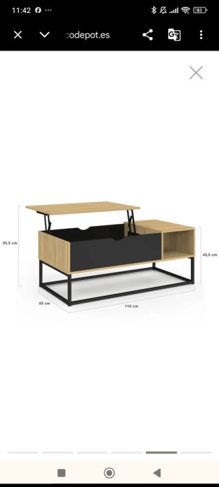 Mesa elevable estilo industrial