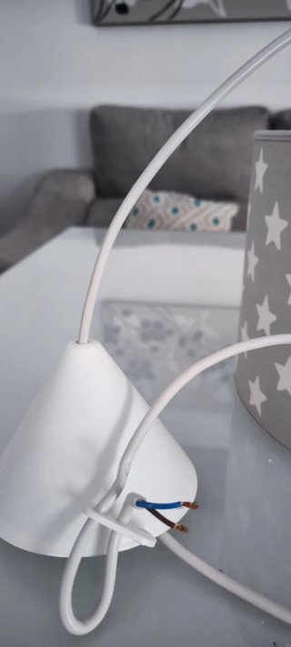 Lámpara infantil estrellas gris y blanca