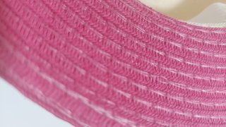 Sombrero de paja beige y rosa