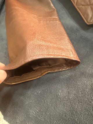 Chaqueta de cuero genuino marrón