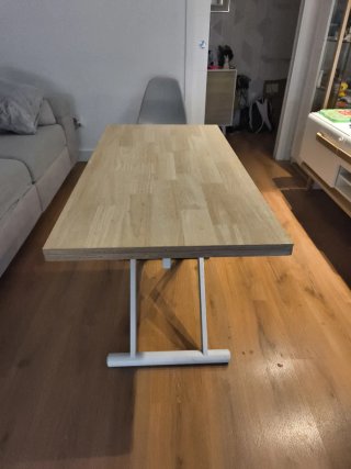 Mesa plegable y regulable madera y metal