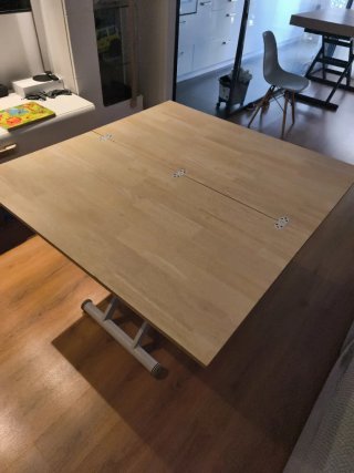 Mesa plegable y regulable madera y metal