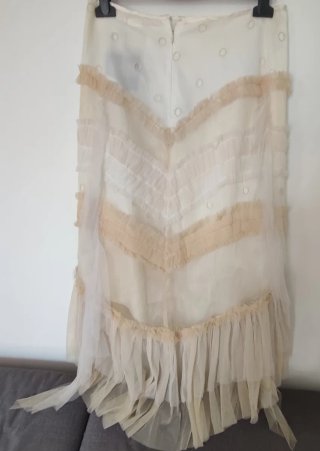 Falda Beige/Blanca Talla 44