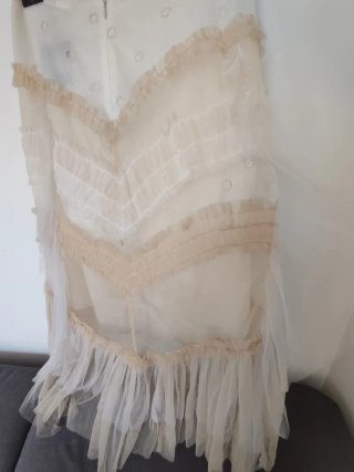 Falda Beige/Blanca Talla 44