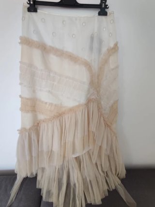 Falda Beige/Blanca Talla 44