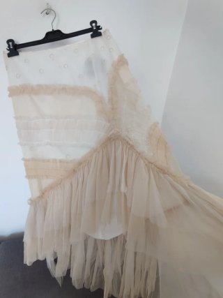 Falda Beige/Blanca Talla 44