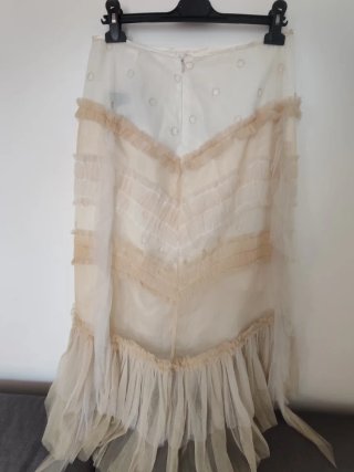 Falda Beige/Blanca Talla 44