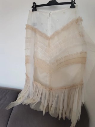 Falda Beige/Blanca Talla 44