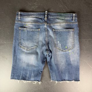 Dsquared2 Ripped Jeans Shorts Size 50 Lime Paint