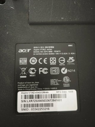 Portátil Acer Aspire 5736Z Negro