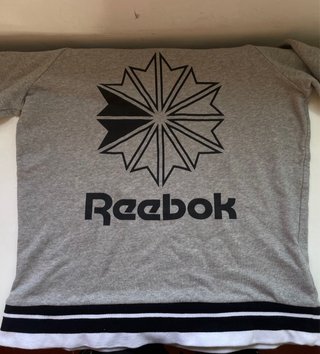 Sudadera Reebok Classic Original Gris Logo Grande