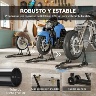 Caballete Moto Carga 390 kg Soporte Delantero