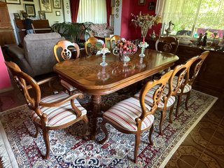Mesa y 6 Sillas Comedor Clásicas Madera