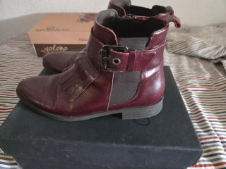 Botines de piel burdeos Alpe