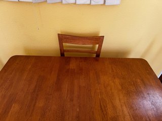 Mesa Comedor Madera + 4 Sillas con cojines