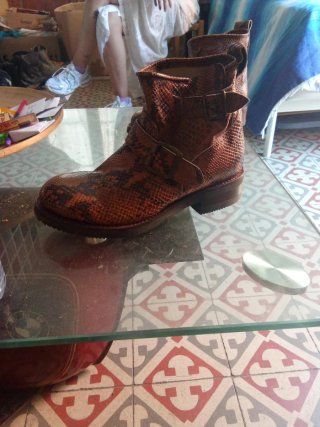 Botines Piel Serpiente Marrones