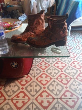 Botines Piel Serpiente Marrones