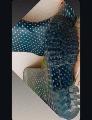 Stivali a pois blu scuro/nero e bianchi Size 39