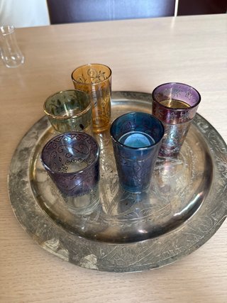 Juego té marroquí 5 vasos y bandeja