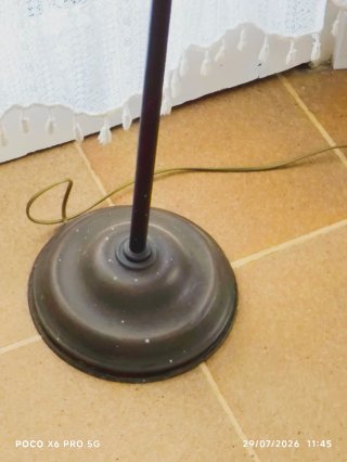 Lampada da terra in bronzo con collo di cigno vintage