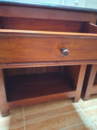 Pareja Muebles Auxiliares Madera Maciza Pórtico