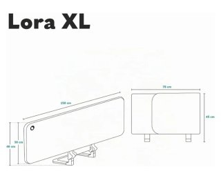 lionelo Lora XL 150x45 cm Barrera de cama Plegable