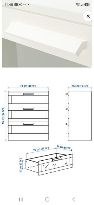 Cajonera/ cómoda BRIMNES IKEA Blanca con Cajones