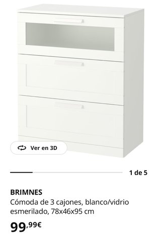Cajonera/ cómoda BRIMNES IKEA Blanca con Cajones