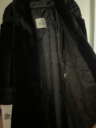 Abrigo de piel natural negro FHAMP Madrid vintage